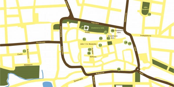 Mapa zapojených podniků