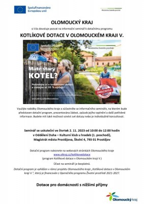 Kotlíkové dotace v Olomouckém kraji - seminář