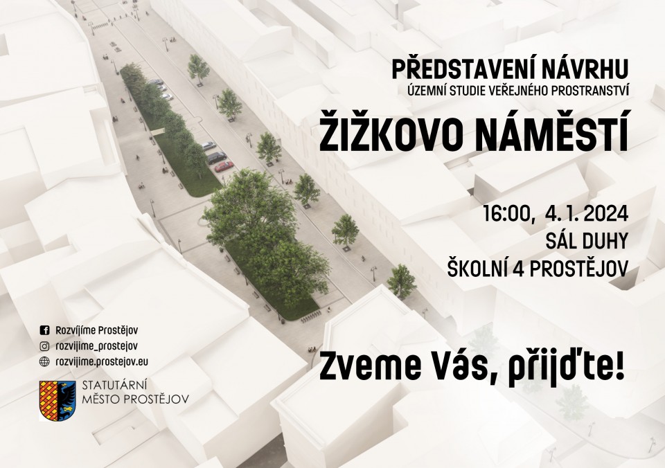 Představení návrhu územní studie veřejného prostranství Žižkovo náměstí