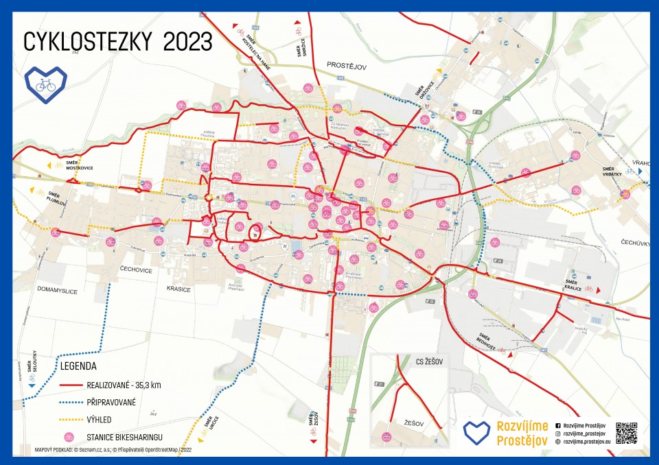 Mapa cyklostezek 2023