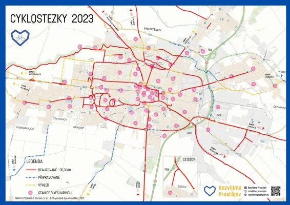 Mapa cyklostezek 2023