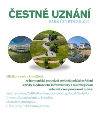 Úspěch v soutěži Park čtvrtstoletí