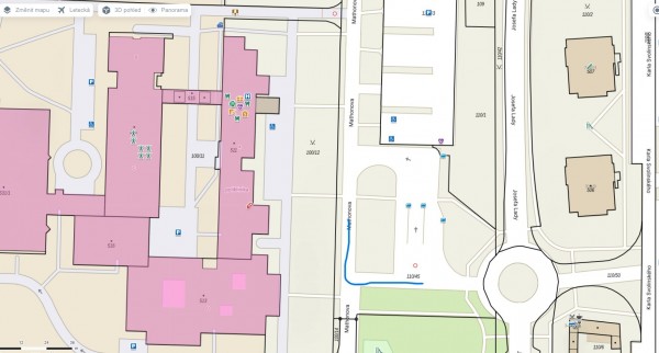 vyznačení řešené části komunikace