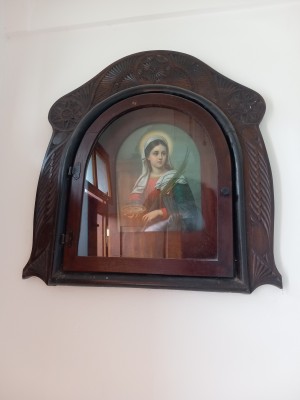 Interiér - Sv. Barbora s palmovým listem