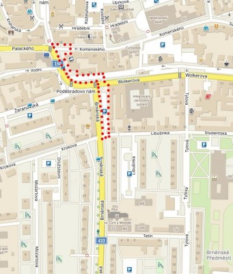 Navázaní na stávající CS v ulici Brněnská