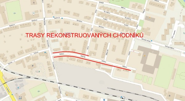 Rekonstrukce chodníku na ulici Wolfova