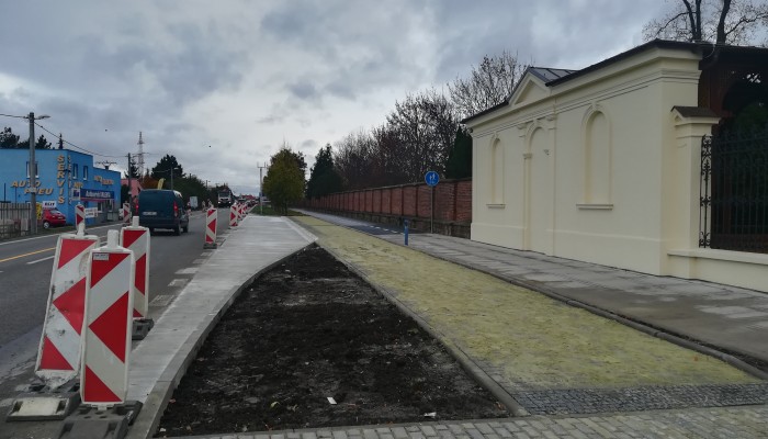 Dopravní řešení před městským hřbitovem - I. a II. etapa