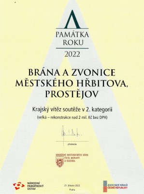 Cena - Památka roku 2022