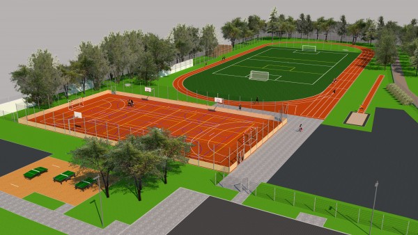 Vizualizace celého sportoviště ZŠ Melantrichova