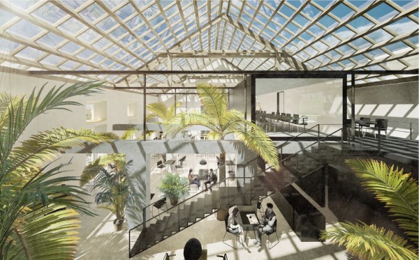 vizualizace - návrh interiéru části bývalé jízdárny