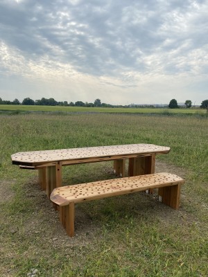 V červnu 2023 byla k mokřadu doplněna odpočinková lavice a informační panel o záměru vybudování biocentra U soutoku