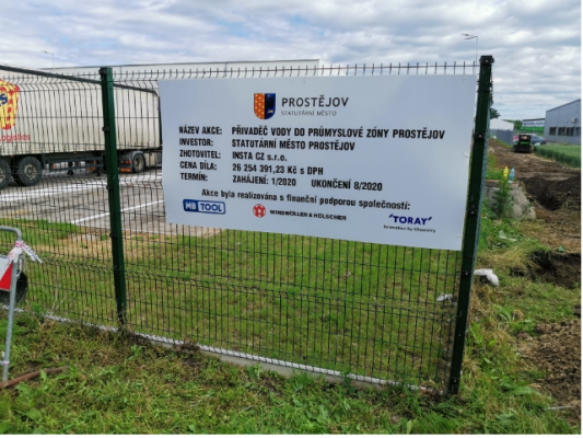 Přivaděč vody do průmyslové zóny