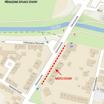 místo stavby na mapě