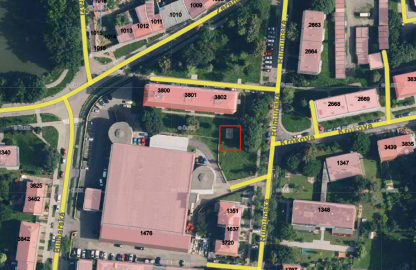 situování hřiště na ortofotomapě