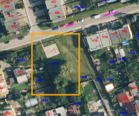 vymezení hřiště na ortrofotomapě