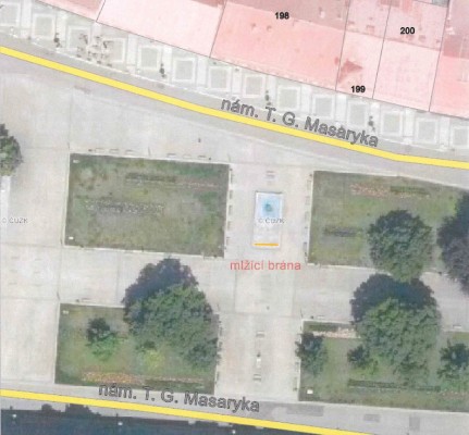 situování nové mlžící brány na nám. TGM