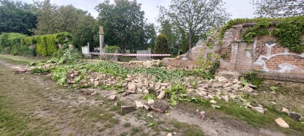 Oprava zdi na městském hřbitově na ul. Brněnská