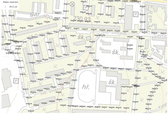 Situace výměny osvětlení na sídl. Svobody