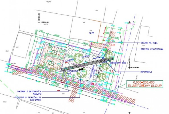 výřez z koordinačního snímku