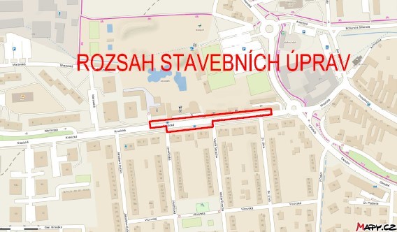 Stavební úpravy v ulici Krasická