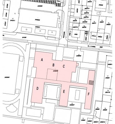 místo stavby na ZŠ dr. Horáka - pavilon F