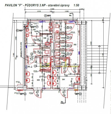 půdorys 3.NP - stavební úpravy