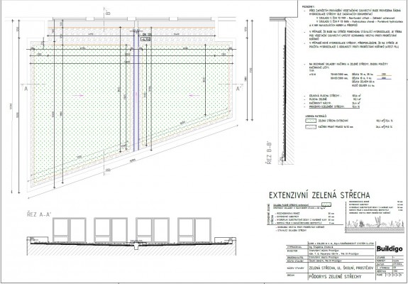 půdorys zelené střechy