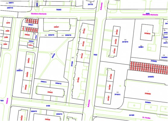 Vybudování parkovacího pásu před vchody Waitova 7,9,11