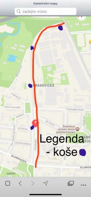 Odpadkové koše a osvětlení cyklostezky za Agrostrojem